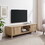 Modern Fluted-Door Minimalist TV Stand for TVs up to 65 inches - Coastal Oak B185P168975