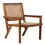 Coastal Solid Wood and Rattan Outdoor Accent Chair - Dark Brown