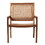 Coastal Solid Wood and Rattan Outdoor Accent Chair - Dark Brown