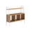 Modern Industrial Metal and Wood 3-Cubby Storage Console - English Oak