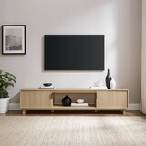 Modern Fluted-Door Minimalist TV Stand for TVs up to 80 inches - Coastal Oak B185P168995