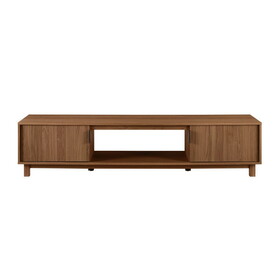 Modern Fluted-Door Minimalist TV Stand for TVs up to 80 inches - Mocha B185P168996