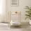 Modern Glam Mirror-Top Accent Table - Pale Gold