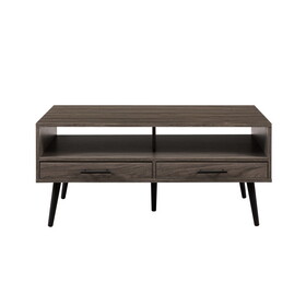 Contemporary 2-Drawer Low Coffee Table - Slate Grey