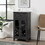 Classic Glass-Door Bar Cabinet with Bottle Storage - Graphite