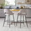 Modern 2-Piece Minimalist Upholstered Bar Stool Set - Mushroom B185P169045