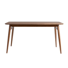 Mid-Century 59" Modern Wood Tapered Legs Dining Table, Walnut B185P169063