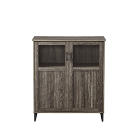 Modern Grooved-Door Accent Cabinet - Cerused ash B185P169076