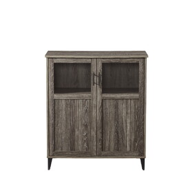 Modern Grooved-Door Accent Cabinet - Cerused ash B185P169076