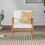 Contemporary Cushioned Eucalyptus Wood Patio Accent Chair - Brown