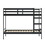 Modern Simple Solid Wood Twin over Twin Bunk Bed, Black