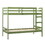 Modern Simple Solid Wood Twin over Twin Bunk Bed, Olive Green