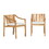 Modern 2-Piece Solid Acacia Wood Dining Chairs - Natural