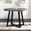 Rustic Distressed Solid Wood Round Dining Table - Grey