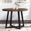 Rustic Distressed Solid Wood Round Dining Table - Mahogany