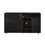 Contemporary Detailed-Door Sideboard with Open Storage - Dark Espresso / Solid Black