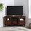 Modern Angled-Side Fireplace Corner TV Stand for TVs up to 10015" - Dark Walnut