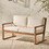 Contemporary Solid Wood Slat-Back Patio Loveseat - Brown