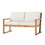 Contemporary Solid Wood Slat-Back Patio Loveseat - Natural B185P169190