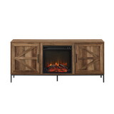 Modern Farmhouse Barn Door Fireplace TV Stand for TVs up to 65