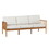 Contemporary Cushioned Eucalyptus Wood Patio Triple Lounge - Natural