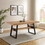 Modern Industrial Metal and Wood Large Dining Table - Light Oak