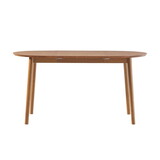 Mid-Century Damsel Extension Dining Table with Removable Leaf, Caramel
