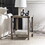 Rustic Industrial Metal-X 2-Tier Side Table - Grey Wash