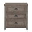Transitional Farmhouse Framed 3-Drawer Nightstand with Cup Handles - Grey Wash