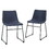 Industrial Faux Leather Dining Chairs, Set of 2 - Blue