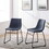 Industrial Faux Leather Dining Chairs, Set of 2 - Blue