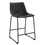 Industrial Faux Leather Counter Stools, Set of 2 - Black