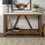Farmhouse A-Frame Faux Marble Entry Table with Lower Shelf - Faux White Marble/Walnut
