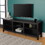 Modern Transitional 3-Shelf Open Storage 70" TV Stand for 80" TVs - Black