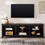 Modern Transitional 3-Shelf Open Storage 70" TV Stand for 80" TVs - Black