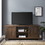 Classic Grooved-Door TV Stand for TVs up to 65" - Dark Walnut