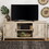 Classic Grooved-Door TV Stand for TVs up to 65" - White Oak