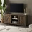 Farmhouse Barn Door TV Stand for TVs up to 65" - Rustic Oak