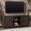 Modern Farmhouse Barn Door 3-Shelf TV Stand for TVs up to 65" - Sable Grey