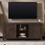 Modern Farmhouse Barn Door 3-Shelf TV Stand for TVs up to 65" - Sable Grey