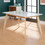 Contemporary Solid Wood Two-Tone Dining Table - White