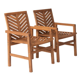 Modern 2-Piece Chevron Patio Chairs - Brown