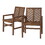 Modern 2-Piece Chevron Patio Chairs - Dark Brown