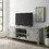 Modern Farmhouse 2-Door Grooved 70" TV Stand for 85" TVs - Stone Grey