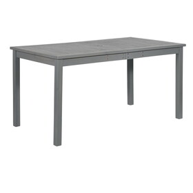 Contemporary Slat-Top Acacia Wood Outdoor Dining Table - Grey Wash
