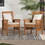 Modern 2-Piece Slat-Back Patio Chairs with Cushions - Brown