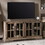 Modern Farmhouse Windowpane Glass-Door TV Stand for TVs up to 65" - Grey Wash