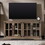 Modern Farmhouse Windowpane Glass-Door TV Stand for TVs up to 65" - Grey Wash