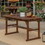 Modern Slat-Top Solid Acacia Wood Butterfly Outoor Dining Table - Dark Brown