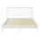 Mid-Century Modern Solid Wood Queen Platform Bed Frame with Spindle Headboard - White